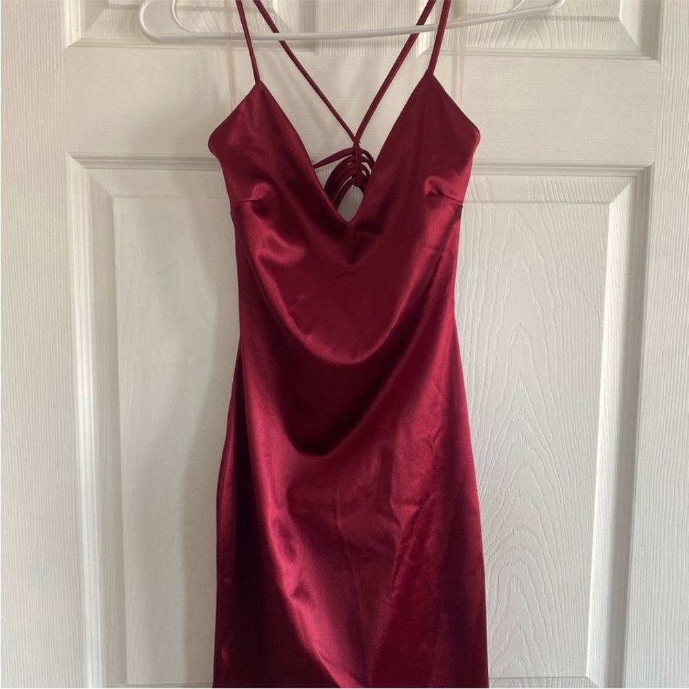 NWT Windsor Elegant Burgundy Satin Dress